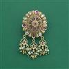Antique Moti Brooch With Matte Gold Plating