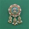 Antique Moti Brooch With Matte Gold Plating