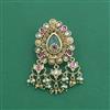 Antique Moti Brooch With Matte Gold Plating