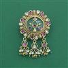 Antique Moti Brooch With Matte Gold Plating