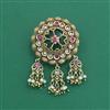 Antique Moti Brooch With Matte Gold Plating