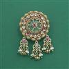 Antique Moti Brooch With Matte Gold Plating