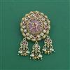 Antique Moti Brooch With Matte Gold Plating