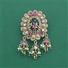 Antique Moti Brooch With Matte Gold Plating