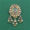 Antique Moti Brooch With Matte Gold Plating