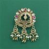 Antique Moti Brooch With Matte Gold Plating