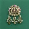 Antique Moti Brooch With Matte Gold Plating