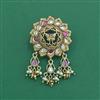 Antique Moti Brooch With Matte Gold Plating