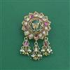 Antique Moti Brooch With Matte Gold Plating
