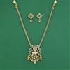 Antique Classic Pendant Set With Matte Gold Plating