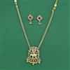 Antique Classic Pendant Set With Matte Gold Plating