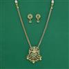 Antique Temple Pendant Set With Matte Gold Plating