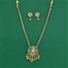 Antique Temple Pendant Set With Matte Gold Plating