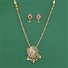 Antique Classic Pendant Set With Matte Gold Plating
