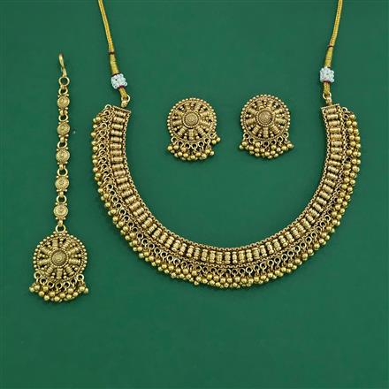 Antique Plain Gold Necklace With Gold Plating
