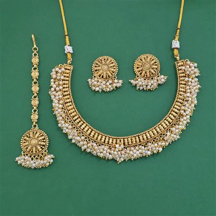 Antique Moti Necklace With Gold Plating