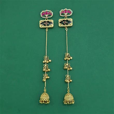 Antique Jhumki With Matte Gold Plating