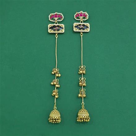 Antique Jhumki With Matte Gold Plating