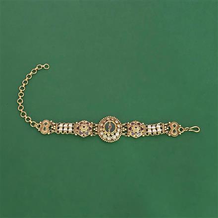 Antique Adjustable Bracelet With Matte Gold Plating