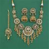 Antique Moti Necklace With Matte Gold Plating
