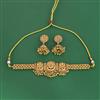 Antique Choker Necklace With Matte Gold Plating