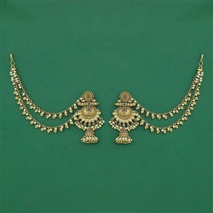 Antique Jhumki With Matte Gold Plating