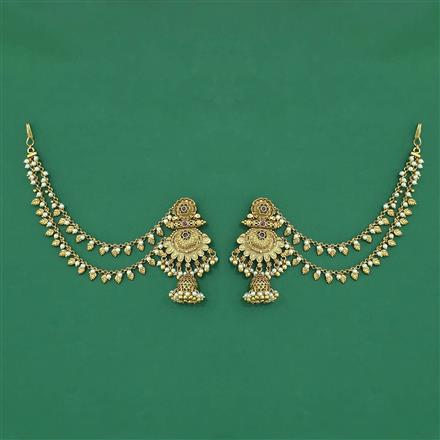 Antique Jhumki With Matte Gold Plating