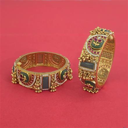 Antique Heritage Bangles With Matte Gold Plating