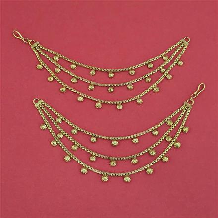 Antique Plain Gold Ear Chain With Gold Plating