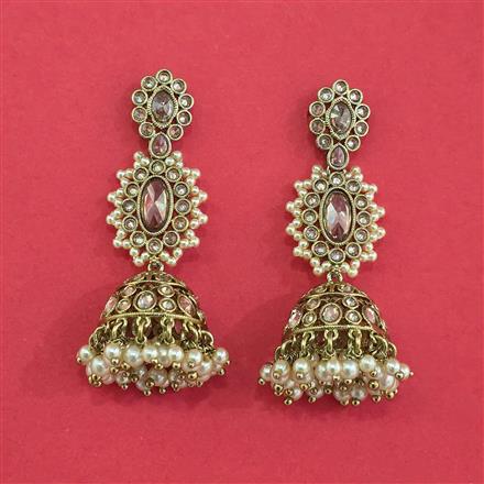 Antique Jhumki With Mehndi Plating