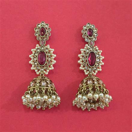Antique Jhumki With Mehndi Plating