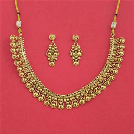 Antique Plain Gold Necklace With Gold Plating