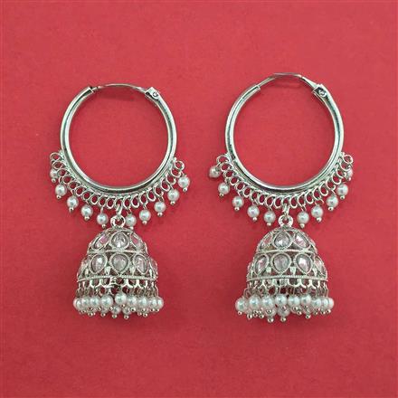 Antique Bali Jhumki With Rhodium Plating