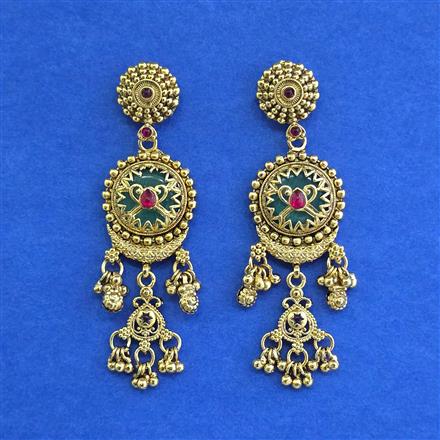 Antique Heritage Earring With Matte Gold Plating
