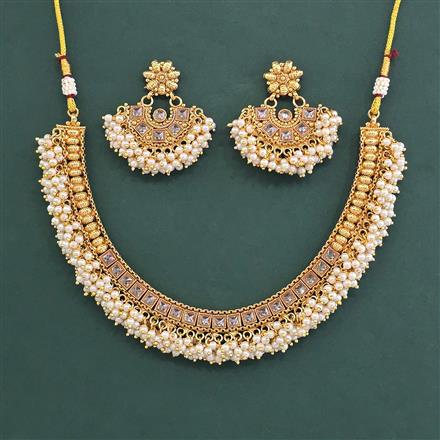 Antique Pearl Necklace With Gold Plating