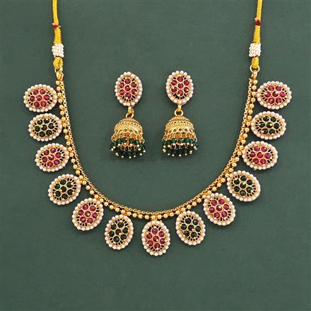 Antique Pearl Necklace With Gold Plating