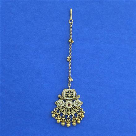 Antique Heritage Maang Tikka With Matte Gold Plating