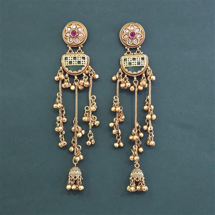 Antique Heritage Earring With Matte Gold Plated