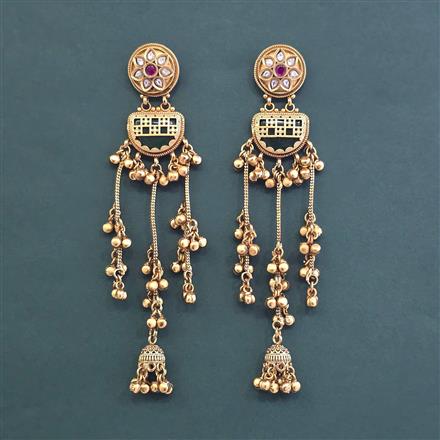 Antique Heritage Earring With Matte Gold Plated