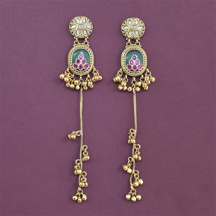 Antique Heritage Earring With Matte Gold Plating