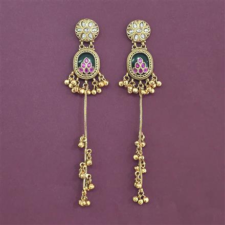 Antique Heritage Earring With Matte Gold Plating