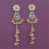 Antique Long Earring With Matte Gold Plating