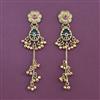 Antique Long Earring With Matte Gold Plating