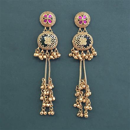 Antique Heritage Earring With Matte Gold Plated