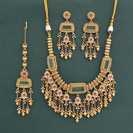 Antique Classic Necklace With Matte Gold Plated