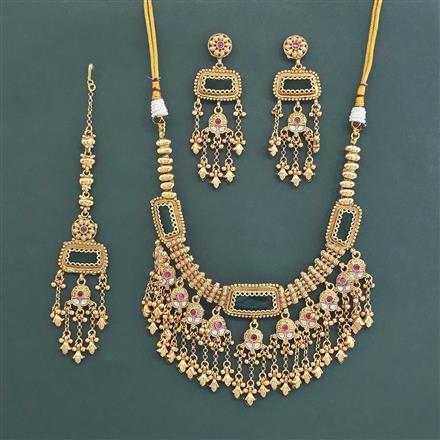 Antique Classic Necklace With Matte Gold Plated