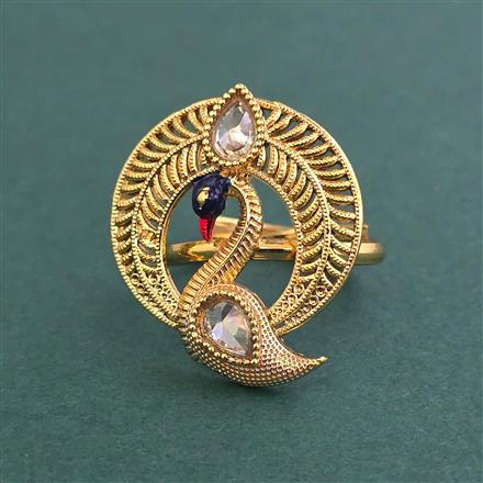 Antique Adjustable Ring With Matte Gold Plated