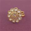 Antique Adjustable Ring With Matte Gold Plating