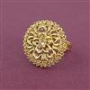 Antique Adjustable Ring With Matte Gold Plating