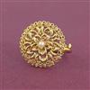 Antique Adjustable Ring With Matte Gold Plating